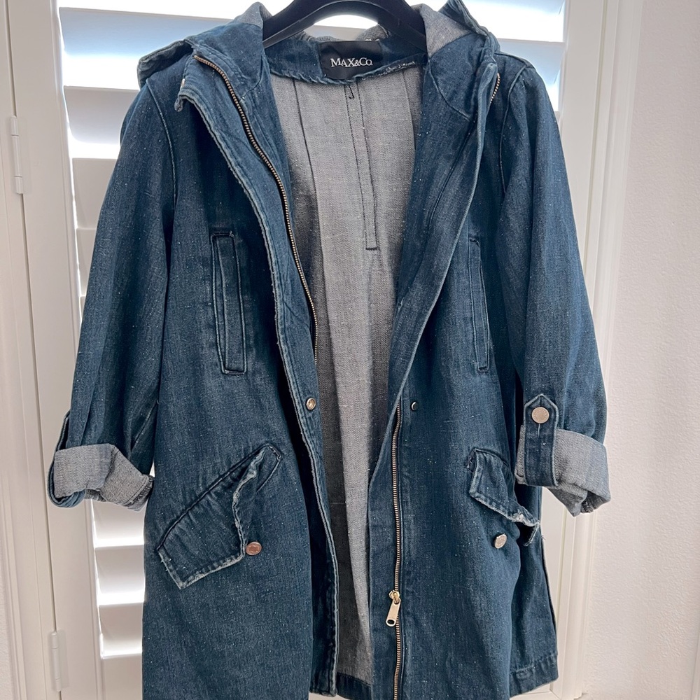 Max & Co denim jacket coat hoodie